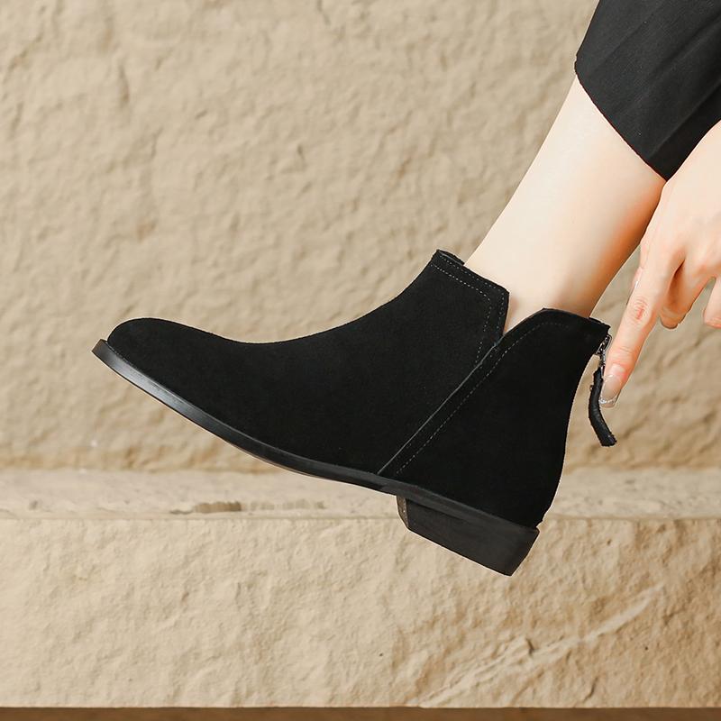 Fashion AIYUQI Women Ankle Boots 2025 New Women's Short Boots Genuine Leather Non-slip Large Size Thick Heel Female Boots