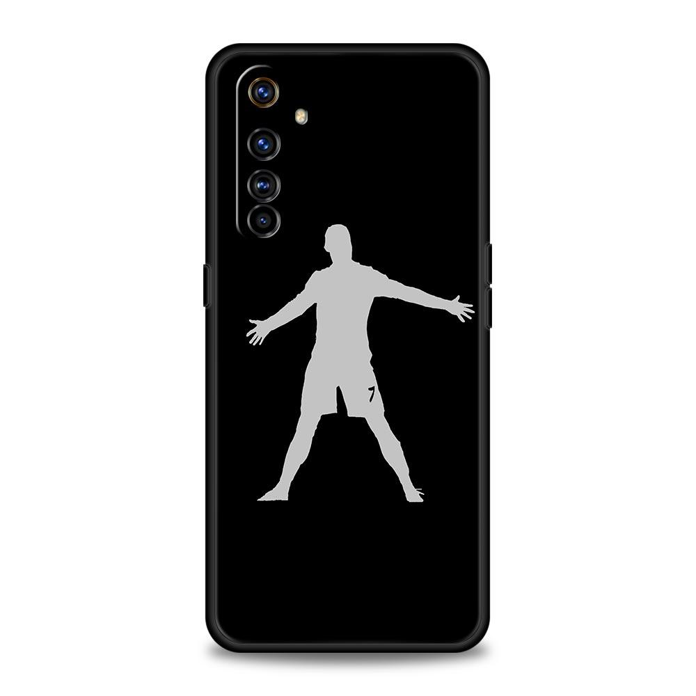 Football Player Soccer Art Phone Case For Realme 12 11 10 6 7 9 Pro Plus 8 5G C35 8i 9i GT2 GT3 GT5 GT Neo 2 3 5 Black Cover