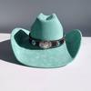 Vegan Suede Wide Brim Rancher Hat Metal Buckle Boot Accessories  for Men and Women Cowboy Hat Cattleman Style Unisex Fedora
