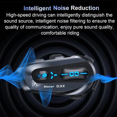 D3X Smart Motorcycle Intercom System - Bluetooth 5.4 Helmet Headset with AI Assistant