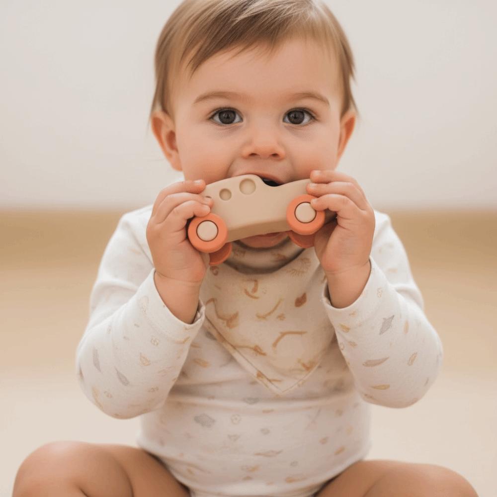 Teether Toy Teething Car BPA Free Silicone Car Toy Baby Silicone Car Newborn Babies