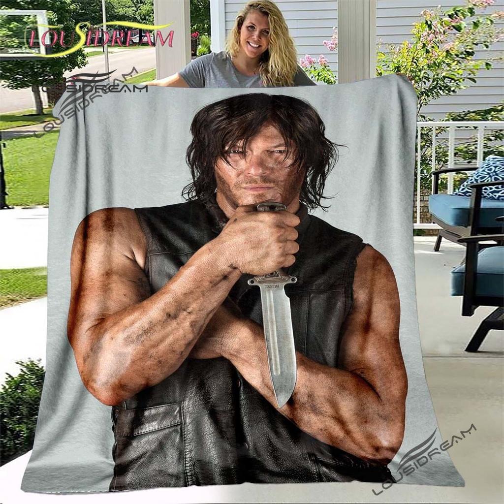 Daryl Dixon The Walking Dead Throws Blanket Horror TV Series Sofa Blanket for Adults and Children Bedroom Living Room Decoratio