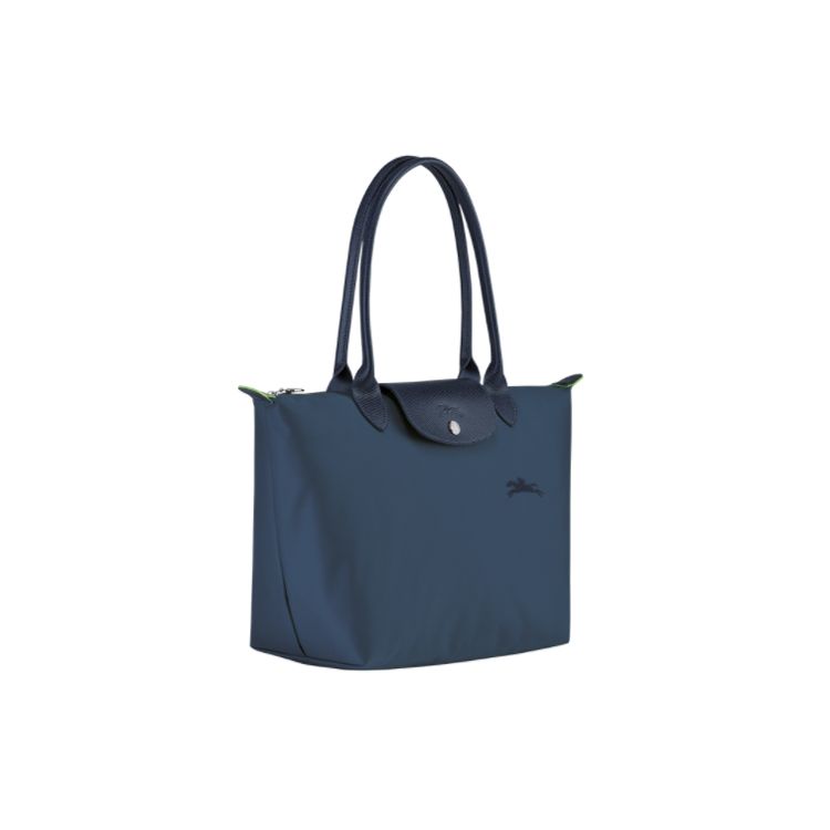 Longchamp Le Pliage Mode Lässig Faltbare Tasche Klappenverschluss Leder Umhängetasche Damen Taschen Dunkelblau 2605919P57