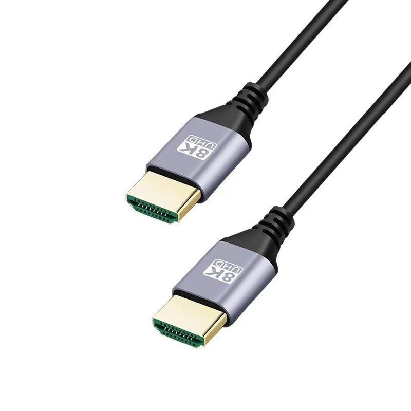 Ultra-Thin 8K60Hz HDTV Male-to-Male Monitor Cable with Aluminum Shell, Version 2.1