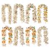 Fall Maples Leaves Garland Simulation Maple Leaf Pumpkin Berry Vine Wreath Thanksgiving Halloween Christmas Fireplace Decoration