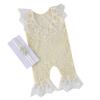 1 Set Newborn Photography Clothing Baby Photo Outfit Baby Lace Bell Bottom Onesie with Headband Country Cartoon Off White