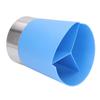 Straw Dispenser Blue Sturdy Durable 3 Compartments Stable Wide Application Straw Holder for Home