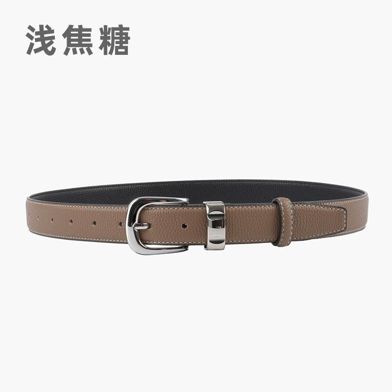 Curea de piele pentru femei, curea simplă retro cu blugi, curea pentru pantaloni casual, model pentru femei.