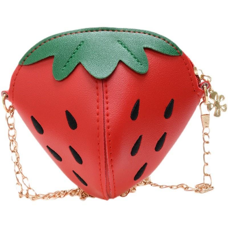 Pu Themed Strawberry Leather Girls Purse Antitheft Shoulder Bag Gift Toddler