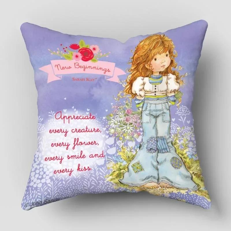 Pilow Cases Sarah Kay Cartoon Pillowcases Decorative Pillows for Sofa Car Decoration Cushion Cover WJY