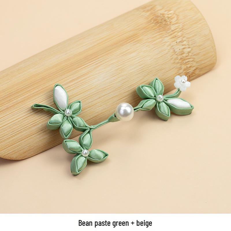 Cherry Blossom Pearl Buckle - Handmade Qipao Style Buttons for Hanfu & Tang Suit