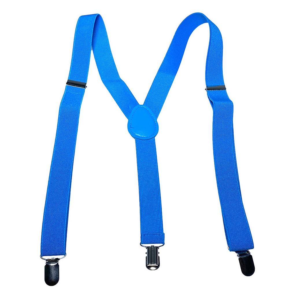 Unisex Y Back Suspenders 3 Clips Adjustable Elastic Braces