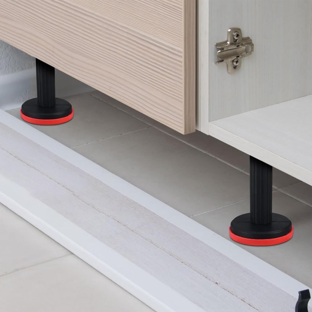 POPETPOP Adjustable Furniture Legs, Set of 2, for Cabinets, Beds, and Tables, Adjustable Height, Easy Installation, Heavy-Duty Nylon