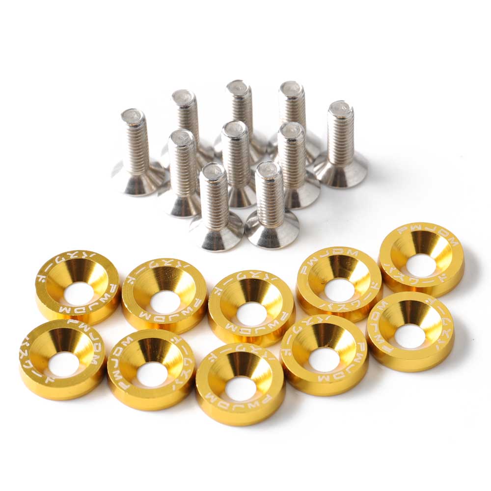 Aluminum Fender Washers Bolt Fender Washer License Plate Bolts M6x20 10Pieces/pack