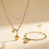 2Pcs Temperament Love Necklace Bracelet Fashion Alloy Two-Piece Suit Heart Pendant Bracelet And Necklace Set For Women