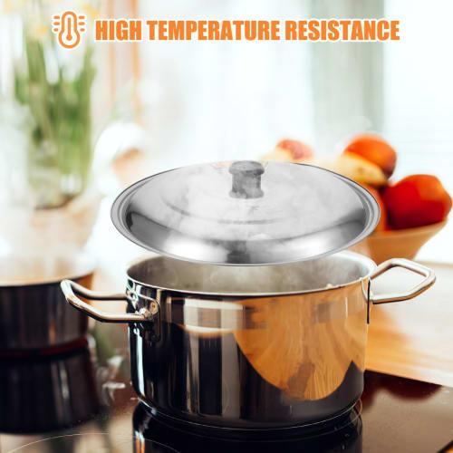 Luxshiny Stainless Steel Universal Lid for Frying Pans, Pots, Cast Iron, and Skillets, 33cm