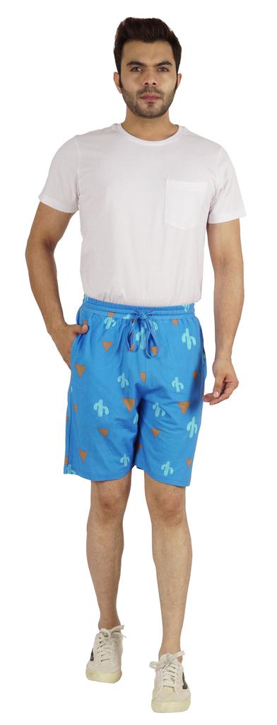 Inkmeso Casual Printed Shorts For Men’s Elastic Waist Cotton Short With Drawstring Loungewear