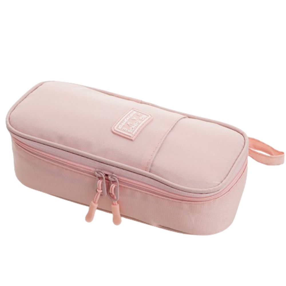 

Grid Pocket Pencil Cases Large Capacity Stationery Storage Pouch Canvas Students Pen Bag Boy розовый