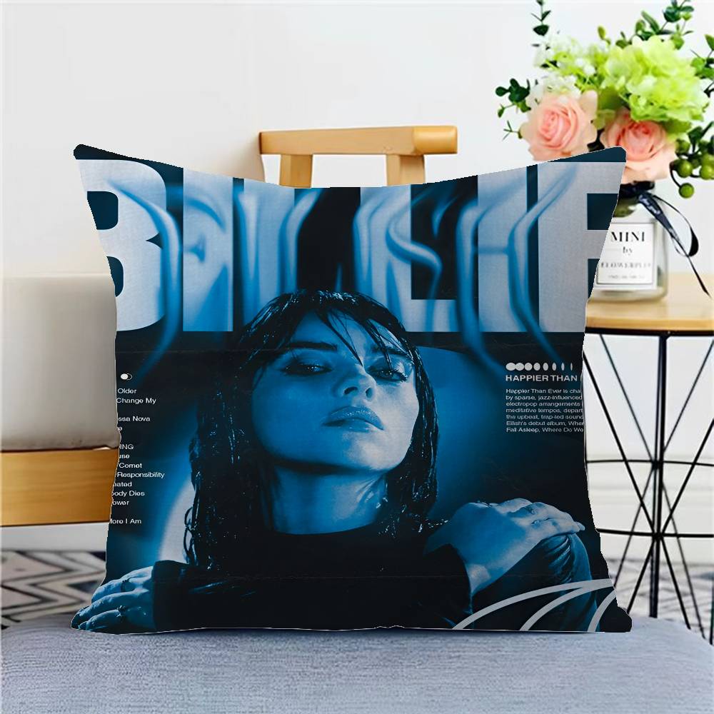 

B-Билли Айлиш Подушка Аниме Подушка Диван Кровать Подушка для головы Наволочка Чехол для подушки 45x45 см Мода 12x12Inch