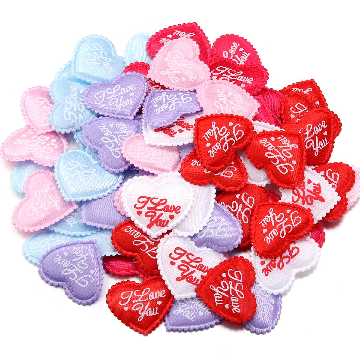 

50pcs/lot 35mm Romantic Sponge Satin Fabric Heart Petals For Wedding Party Valentine s Day Table Bed Gifts Confetti Decoration