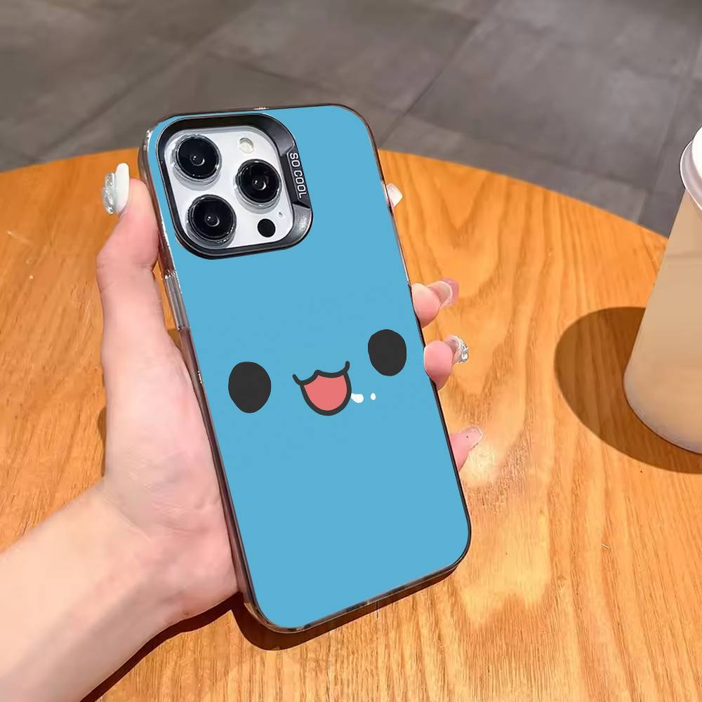 Cute B-Bugcat C-Capoo Phone Case For iPhone17 16 15 14 13 12 Pro Max Grey Black Matte Laser Metallic Aurora Funda
