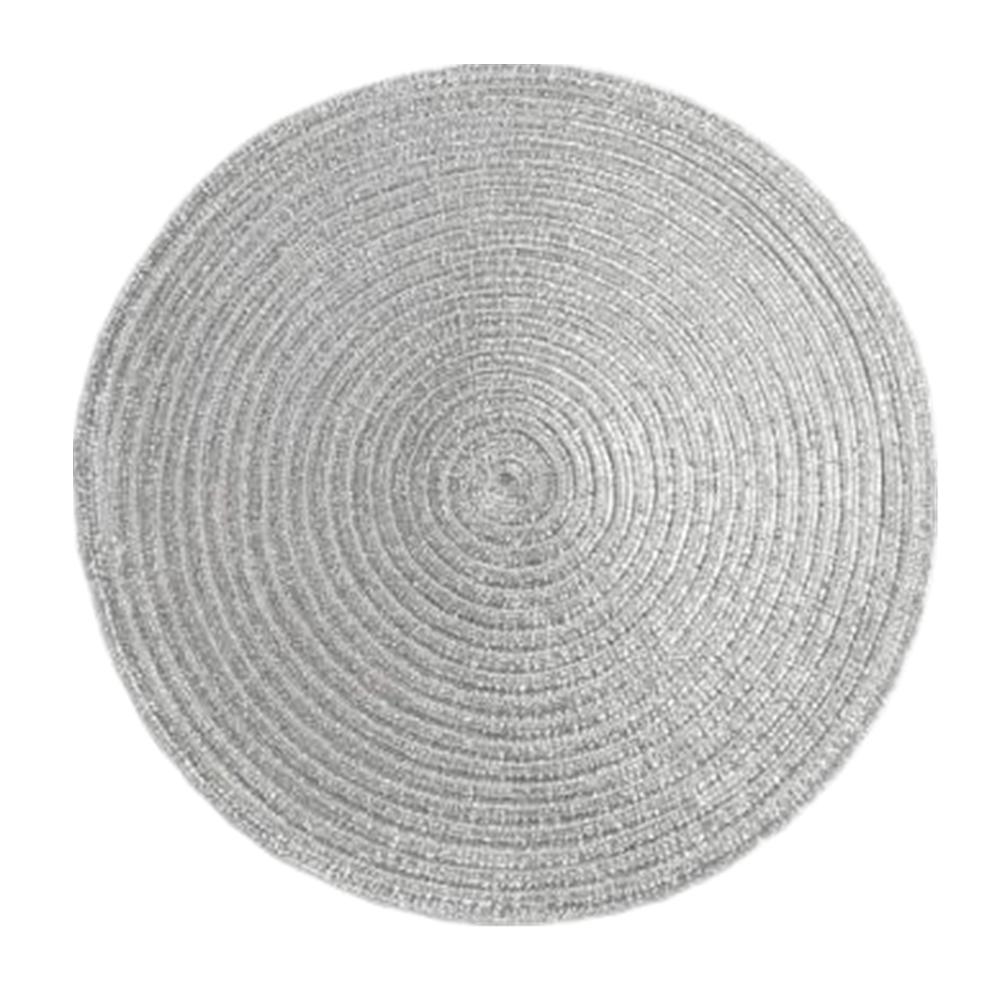 6PCS Braided Beige Round Place Mats for Kitchen Dining Table Runner Heat Insulation Non-Slip Washable Placemats Christmas Dinner