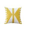 Home Decor Embroidered Cushion Cover Yellow Ginger/White Geometric Floral Canvas Cotton Square Embroidery Pillow Cover 45X45Cm