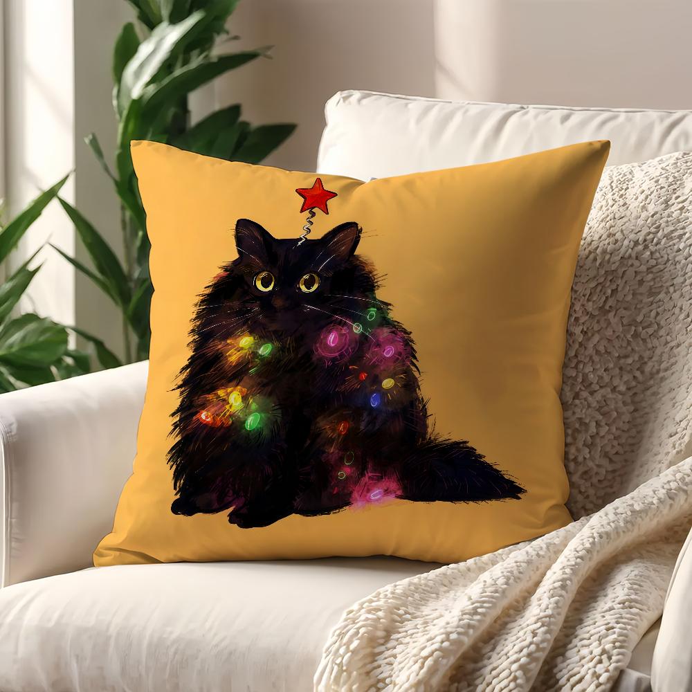 Christmas Cartoon Cat Cushion Cover Best Home Office Coffee Pillow Sofa Printing Decoration Room Shop Car Nordic Simplicity Hit