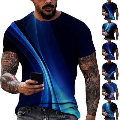 Herren-T-Shirt, kurzärmelig, bedruckt, Sommer-Rundhalsausschnitt, Top, Trend, lässiges Sweatshirt