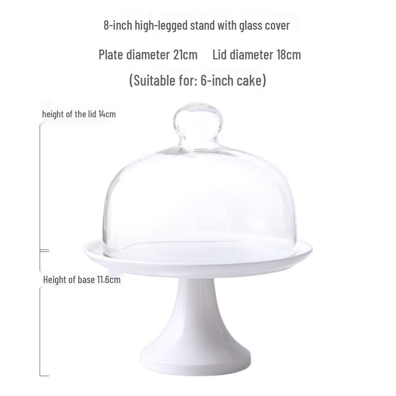 Hoher Glas-Kuchenständer mit Haube
