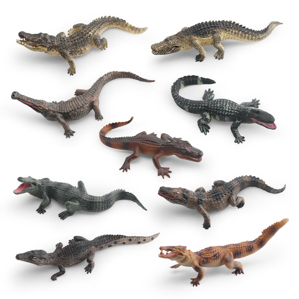 Mini Crocodile Wild Boar Caiman Nile Crocodile Alligator Wildlife Animal Model Scale Miniatures Decorations Simulated Home Decor