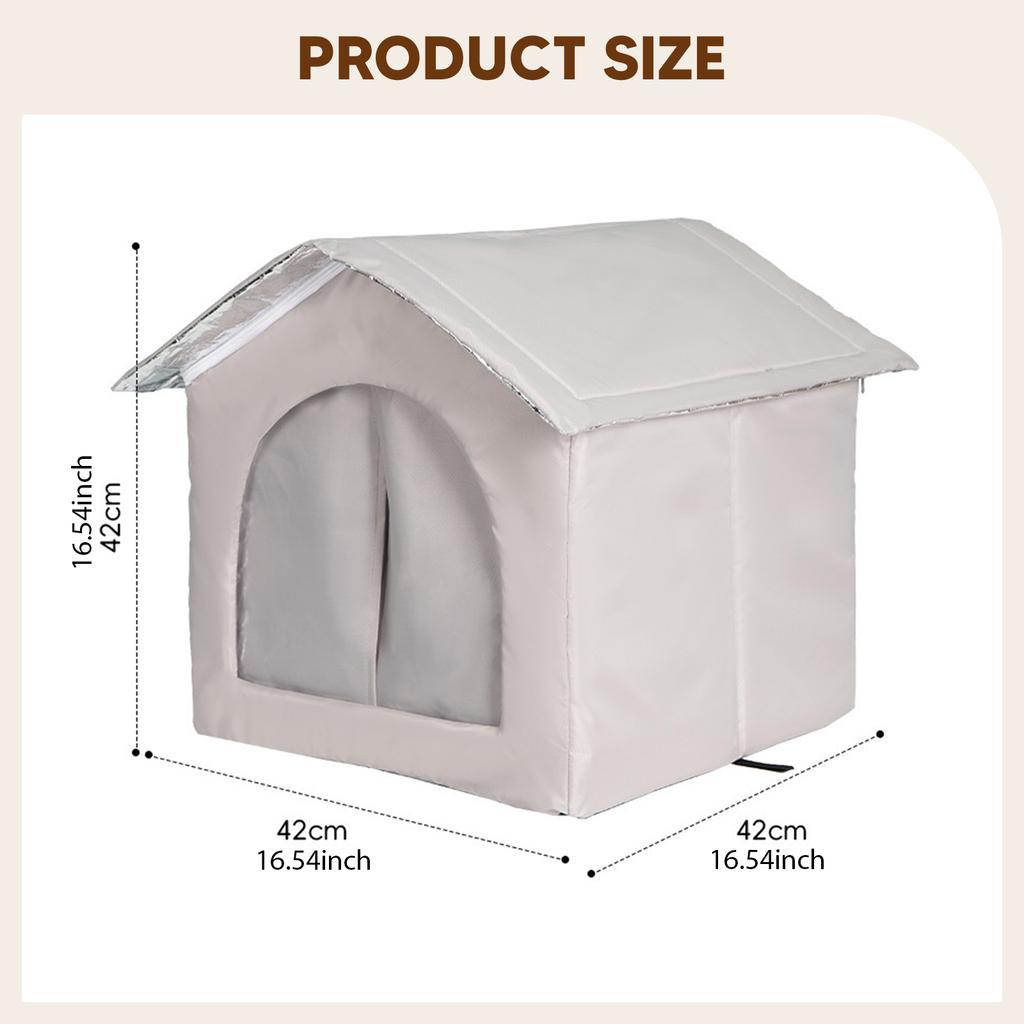 Outdoor Stray Cats Shelter Removable Cat Hideaway Winter Warm Weatherproof Cat House for Puppy Kitten Pet Supplies