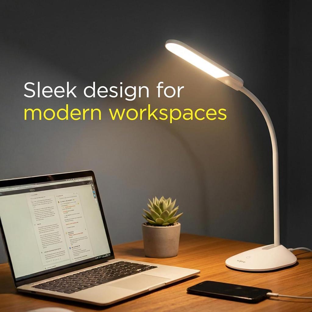 6W LED Table Lamp, with 3 Grade Dimming, Flexible Gooseneck Design, LED Portable Desk Lamp for Study, 3 in 1 Color Changing