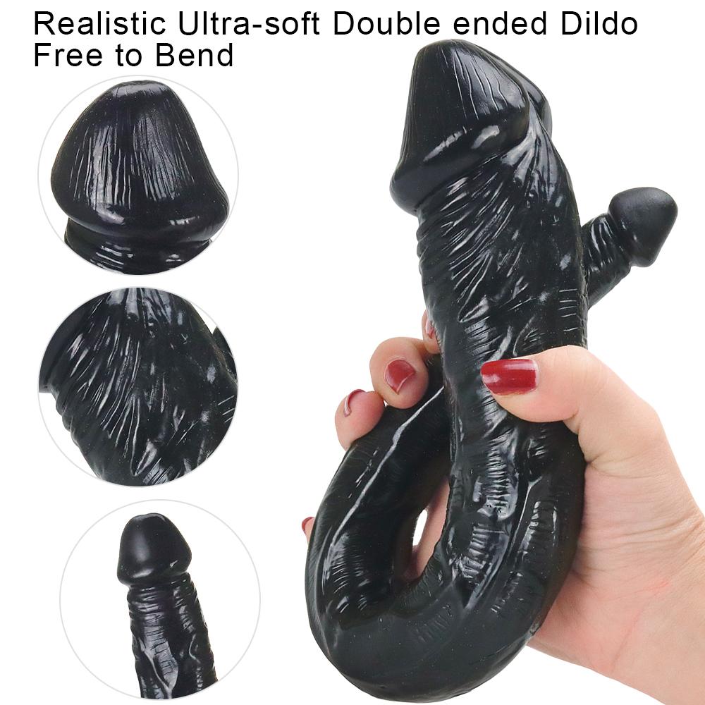 Double Head Dildo Long Realistic Dildo Double Ended Dildo Flexible Penis for Women Masturbator Sex Toys