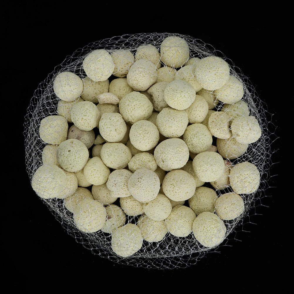 Materiale Filtrante per Acquario Anelli Ceramici Sfere di Carbone Attivo Sfera Filtrante Gialla 500g