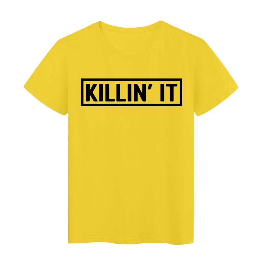 Hip Hop Beautiful Style Summer T Shirt Women Black Kiilin It Letter Graphic Printed Short Sleeve