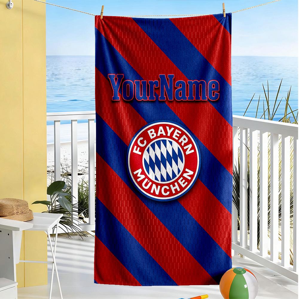 Bayern Munich Personalized Name Beach Towel Super Soft & Absorbent