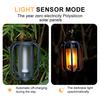 1/2Pcs Solar USB Rechargeable Lantern IP65 Waterproof Flickering Flame Hanging Lantern 2 Modes Outdoor Garden Patio Camping Light