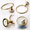 Brushed Bronze Brass Towel Ring Oval Contemporary Bathroom Hand Towel Holder Wall Mounted,Antique Brass Finish Towel Rack EL80A