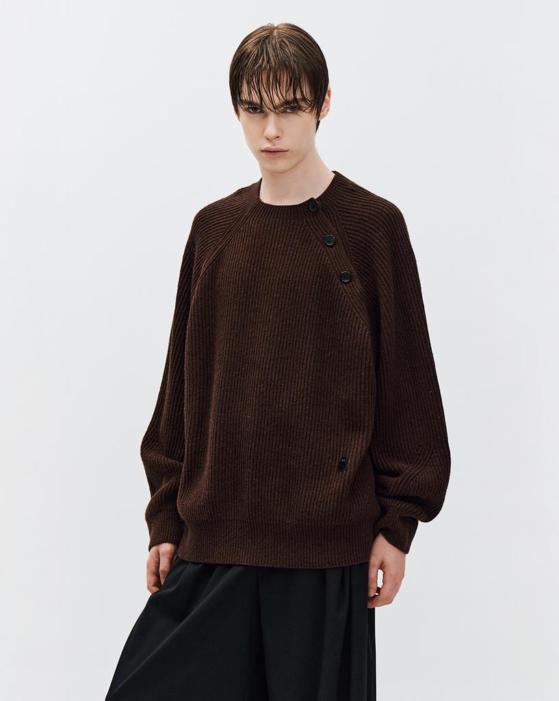 ZIOSONGZIO Semblance Ribbed Crewneck Knit Brown Zh5Kt836Br