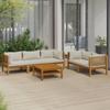 Day and Night - Day and Night Garden Furniture 6 Pcs Cream Cushions Solid Acacia Wood
