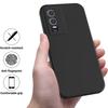 For vivo Y76s/Y76 5G Liquid Silicone Phone Case Soft Lining Anti-scratch Back Cover with Strap