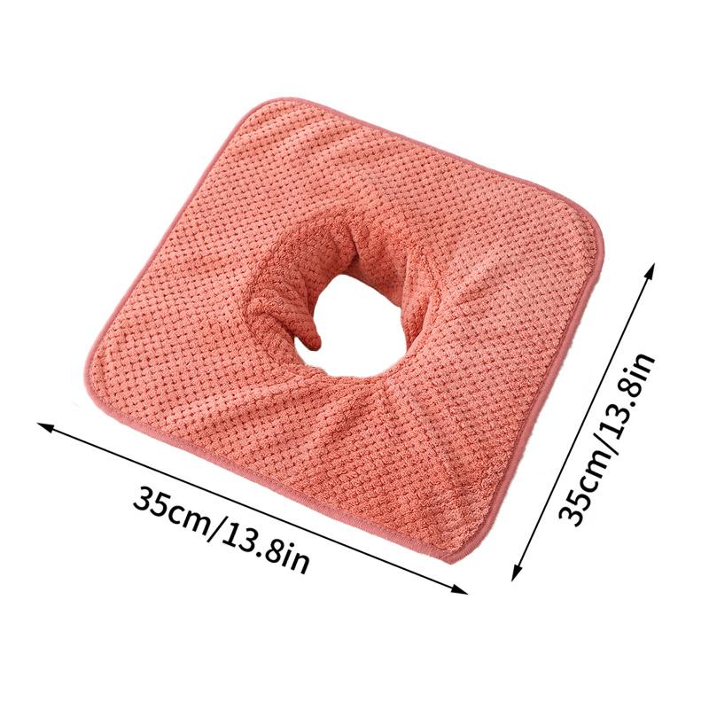 1 buc 35*35CM Masaj Moale Confortabil Frumusețe SPA Calitate Excelentă Fleece Coral Îngroșat Prosop de Față cu Orificiu pentru Respirație