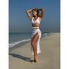 Sexy Solid Bikini Mesh Long Skirt 3 Piece Set for Women Split Swimsuit Beach Bikini New Summer Swimwear Bikini Set