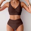Letnie Seksowne Bikini Stroje Kąpielowe Push Up Damska Odzież Kąpielowa na Plażę Stroje Kąpielowe Bikini z Wysokim Stanem Zestaw Kąpielowy