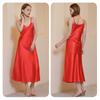 Medium and long slim-fitting sexy big V-neck suspender nightdress, light luxury and elegant temperament pajamas women's summer loungewear