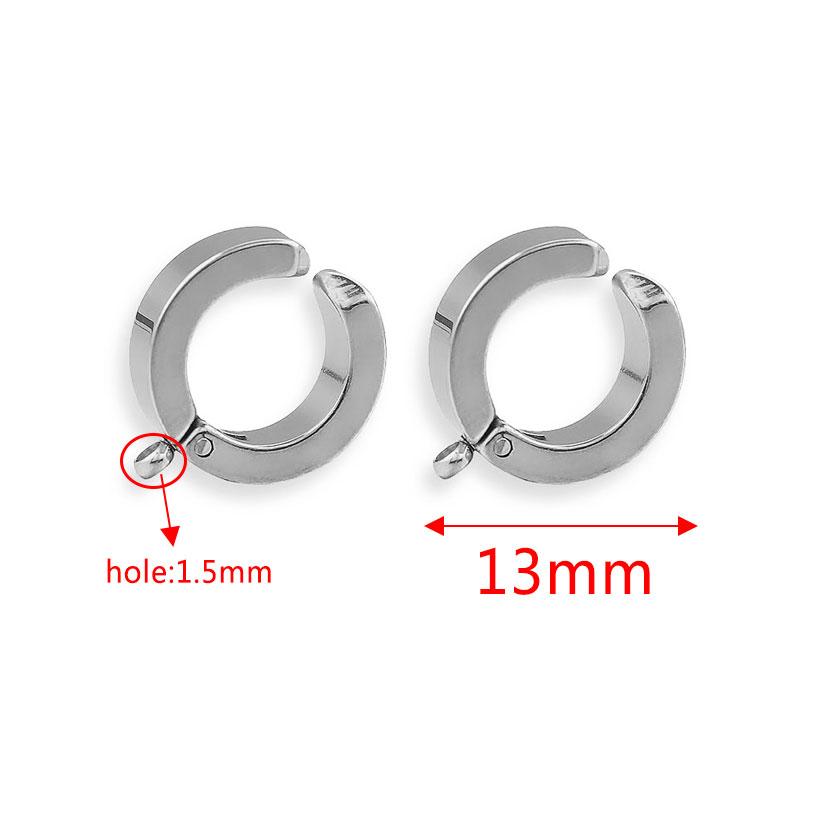 10pcs Gold Stainless Steel Hoop Earrings Hooks Round Earring Post for Women DIY Earrings Making Supplies Jewelry Accessories