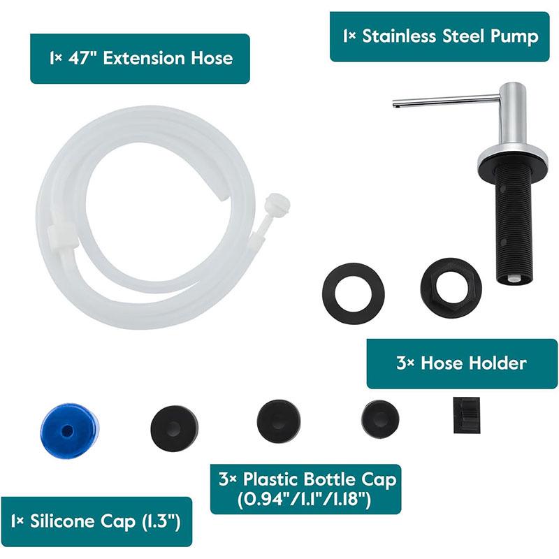 304 Stainless Steel Soap Dispenser with 1.2m Extension Tube & 500ml Container