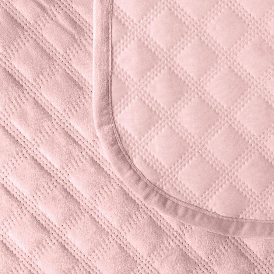 VELVI Quilted bedspread - powder pink - 170x210cm