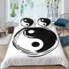 Black And White Duvet Cover Set Bohemian Mandala Bedding Set For Boys Yin And Yang Polyester Comforter Cover King Size
